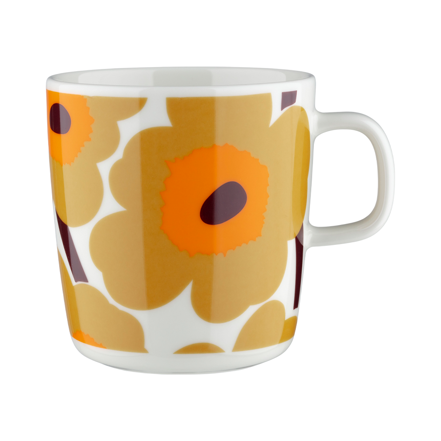 "Marimekko Unikko Large Mug, white/caramel/orange"
