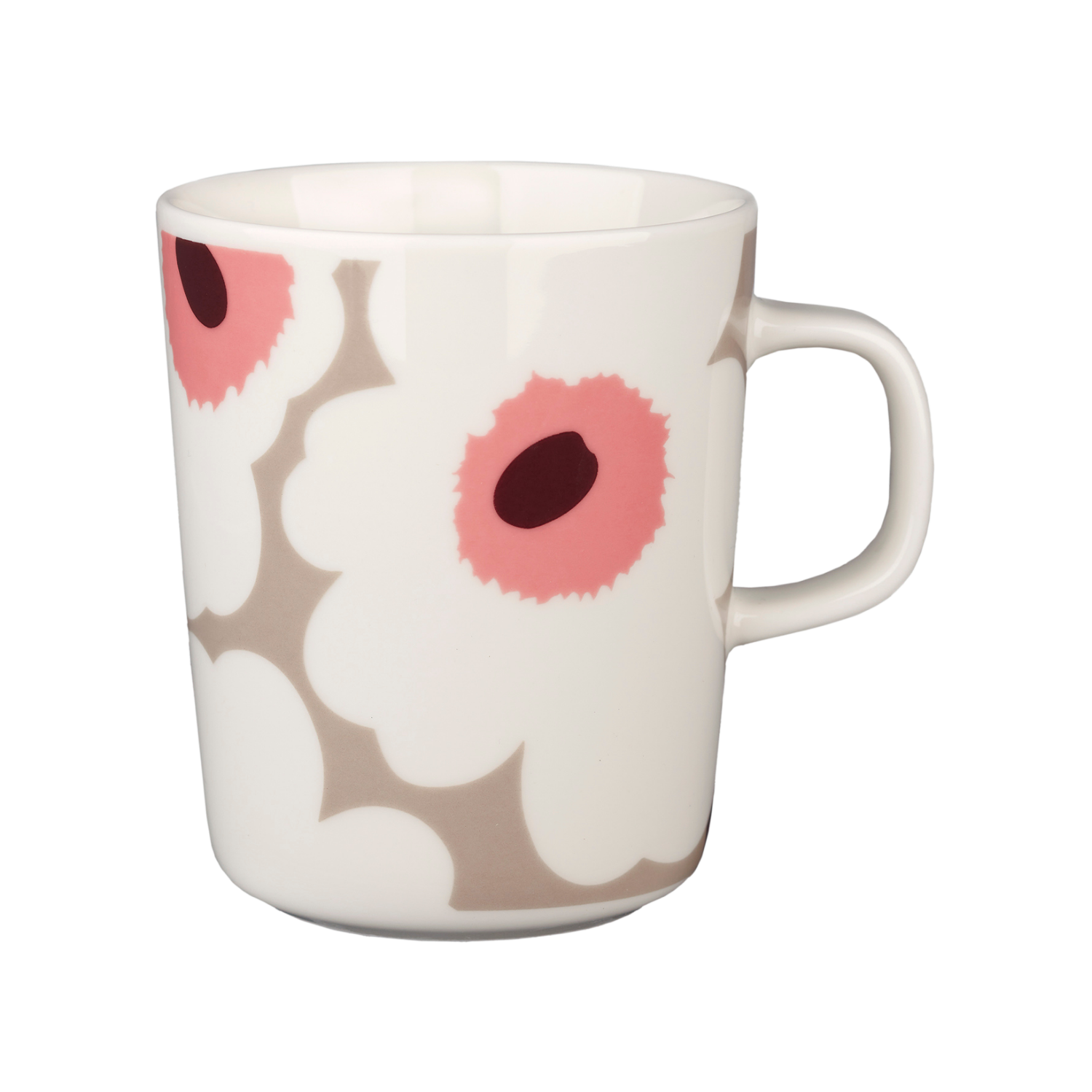 "Marimekko Unikko Mug, white/beige/pink"