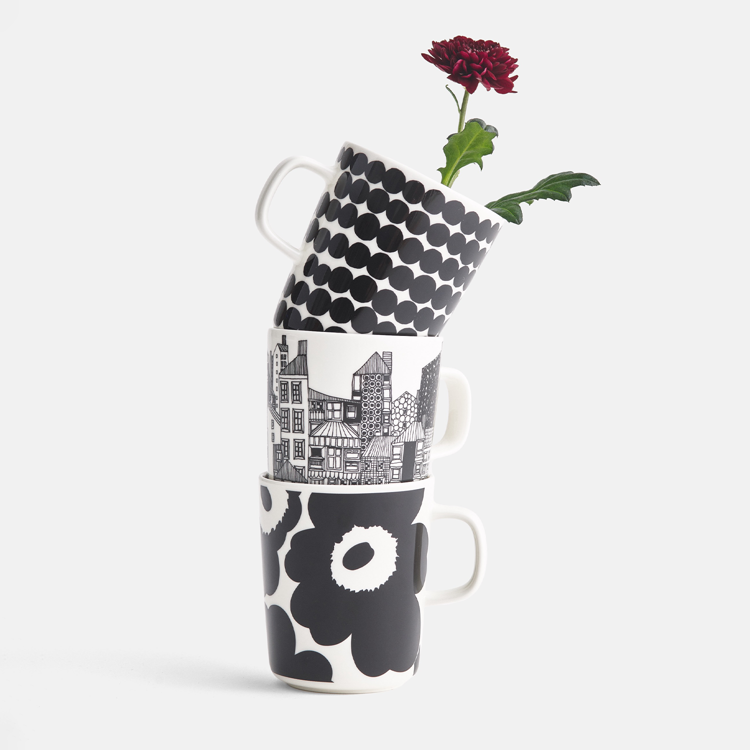 "Marimekko Siirtolapuutarha Mug, white/black/orange"