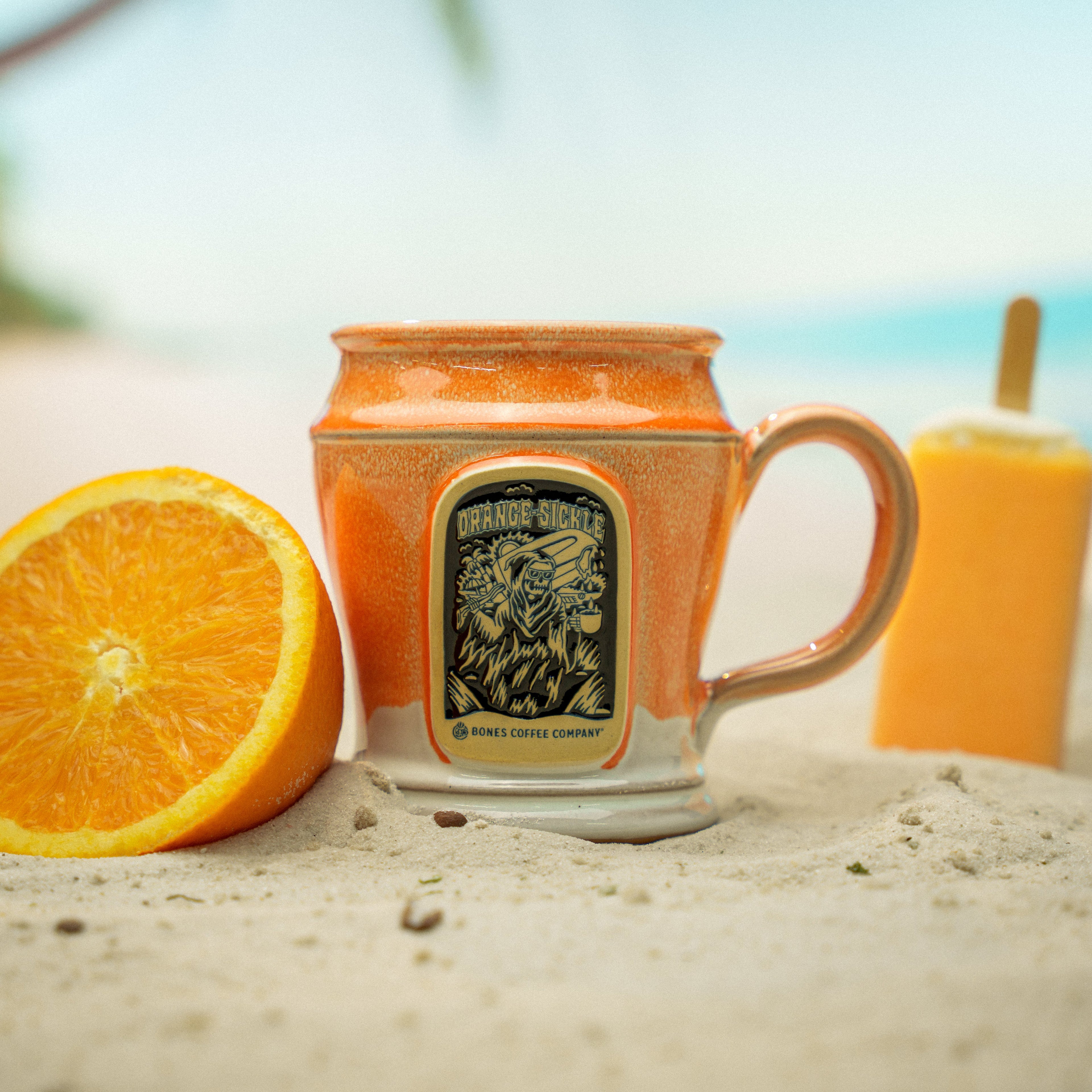 Orange Sickle Handthrown Mug