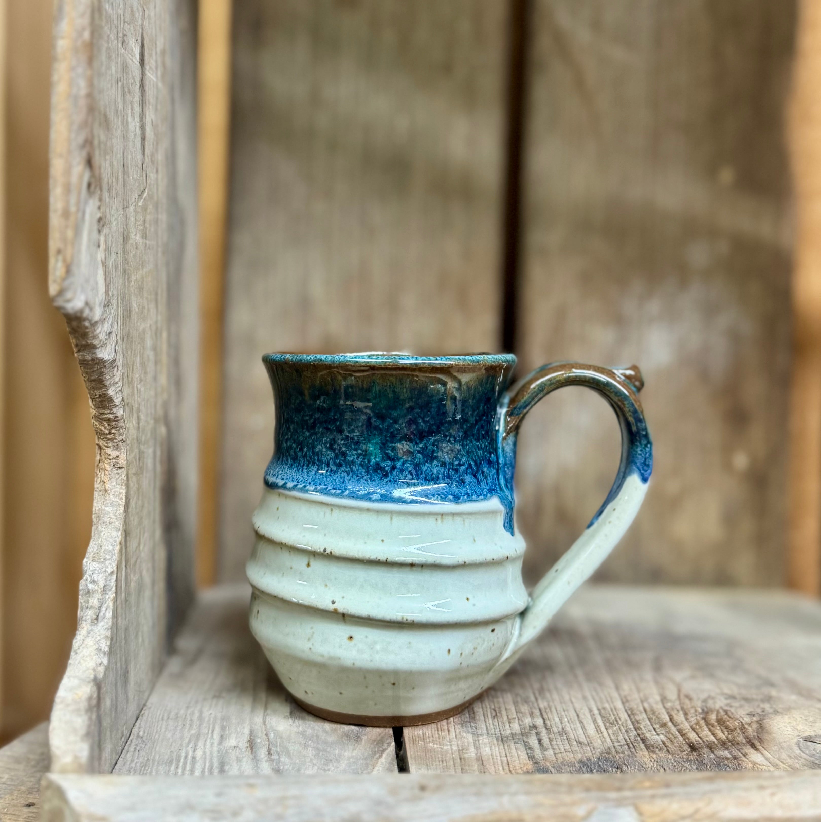 Ridged Mug {Blue Jay}