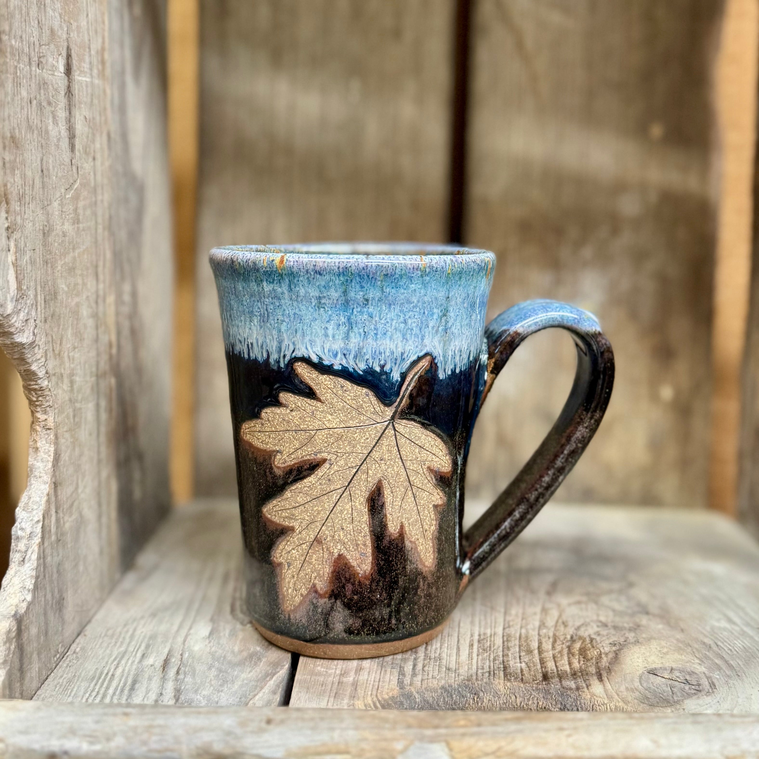 Large Leaf Mug {Denim}
