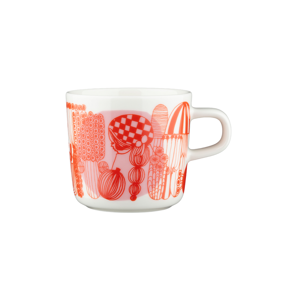 "Marimekko Siirtolapuutarha Coffee Cup, white/orange/lt.pink"