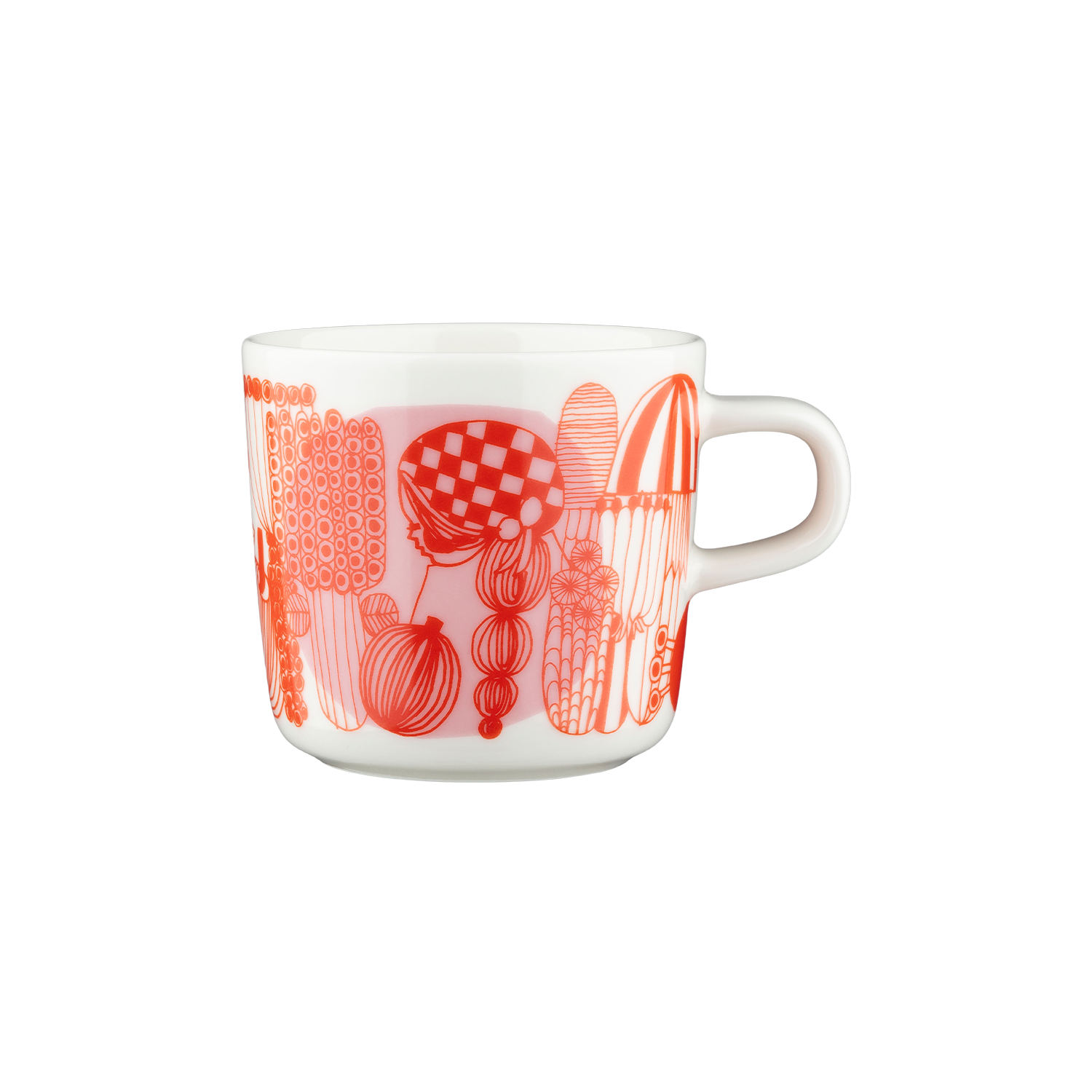 "Marimekko Siirtolapuutarha Coffee Cup, white/orange/lt.pink"