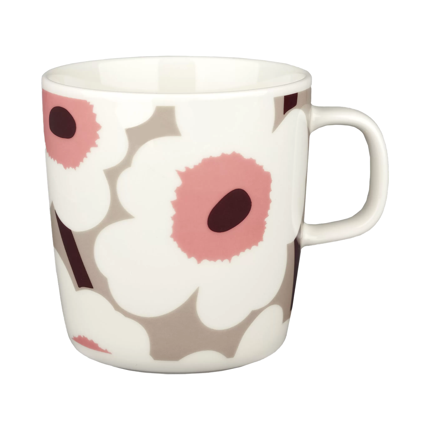 "Marimekko Unikko Large Mug, white/beige/pink"