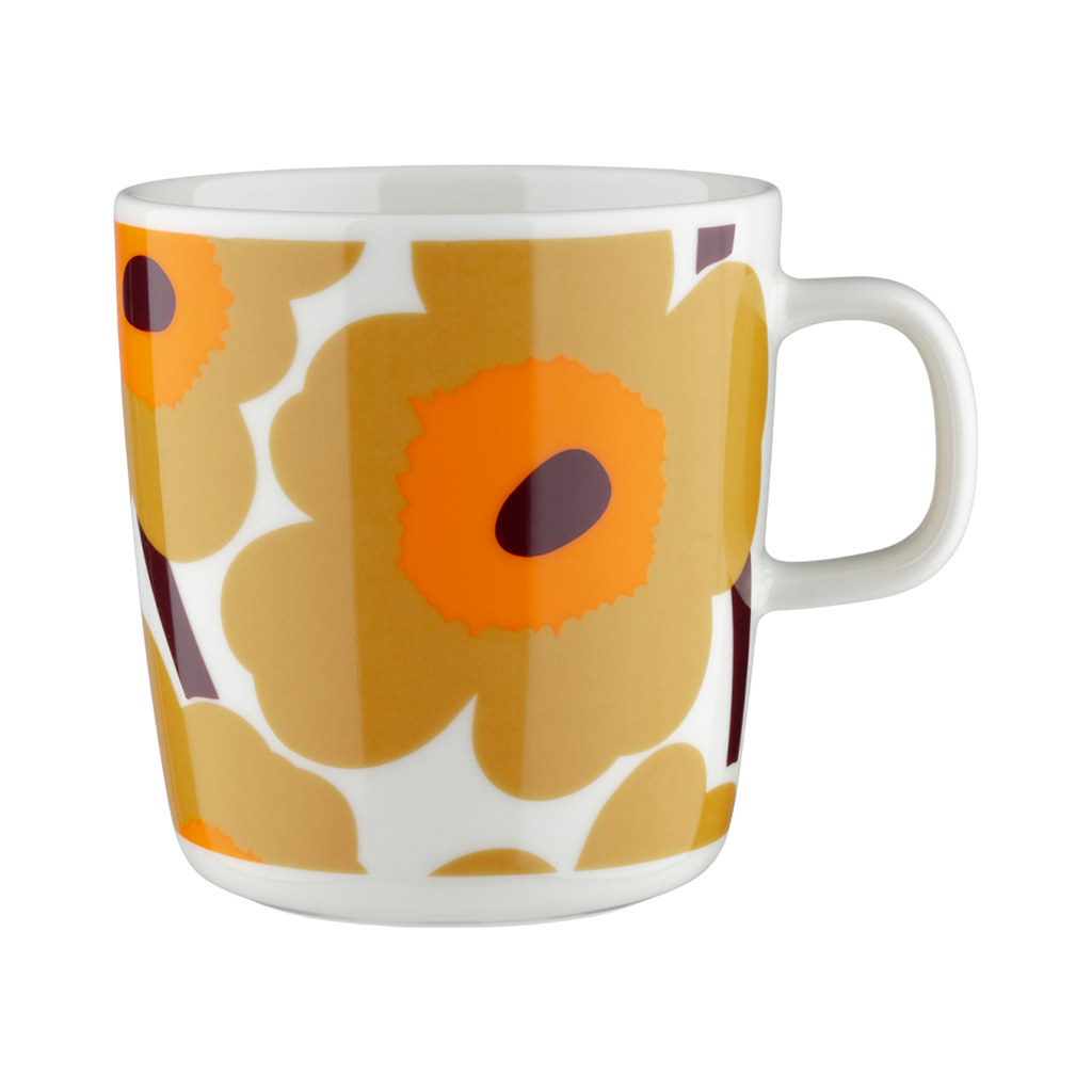 "Marimekko Unikko Large Mug, white/caramel/orange"