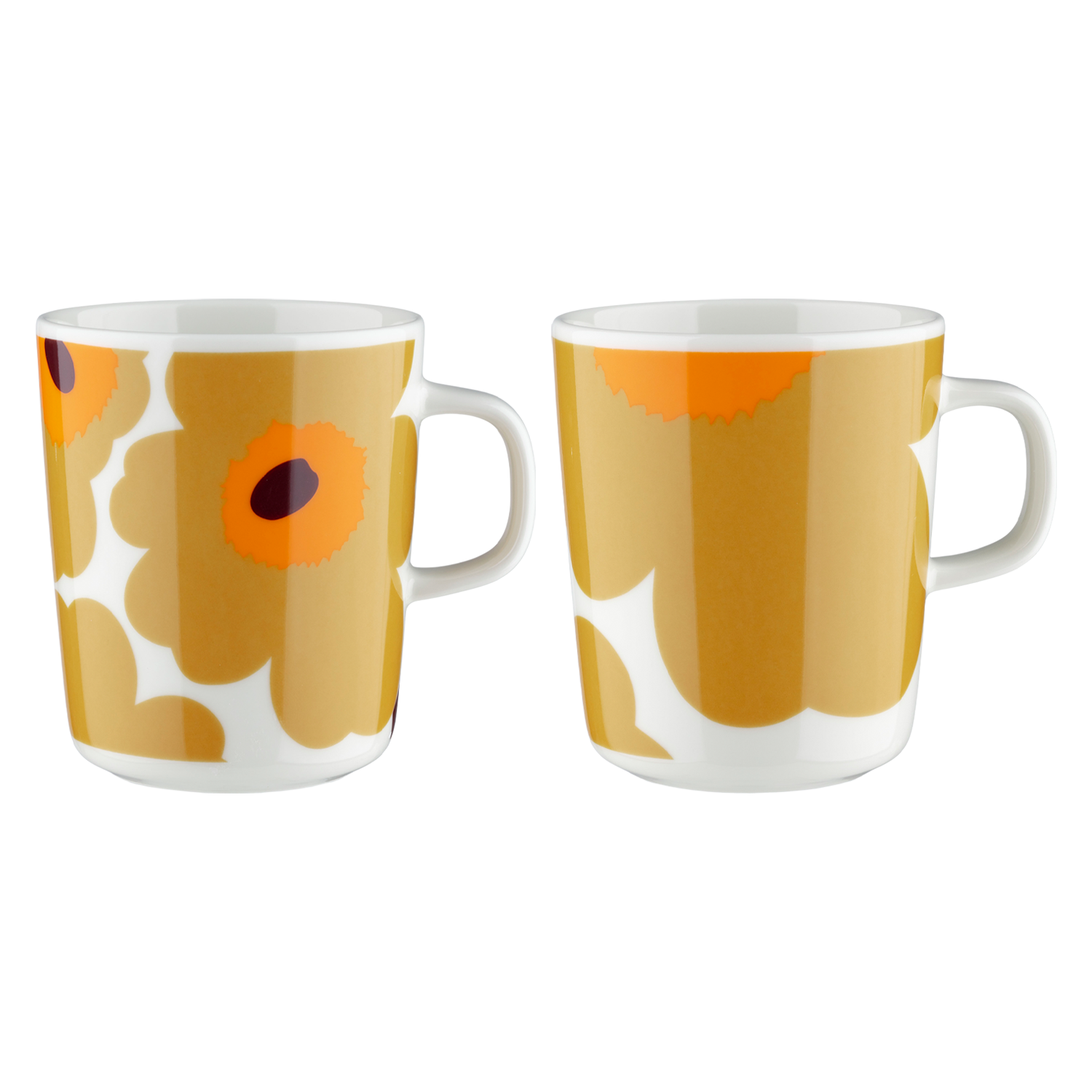 "Marimekko Unikko Mug (Set of 2), white/caramel/orange"