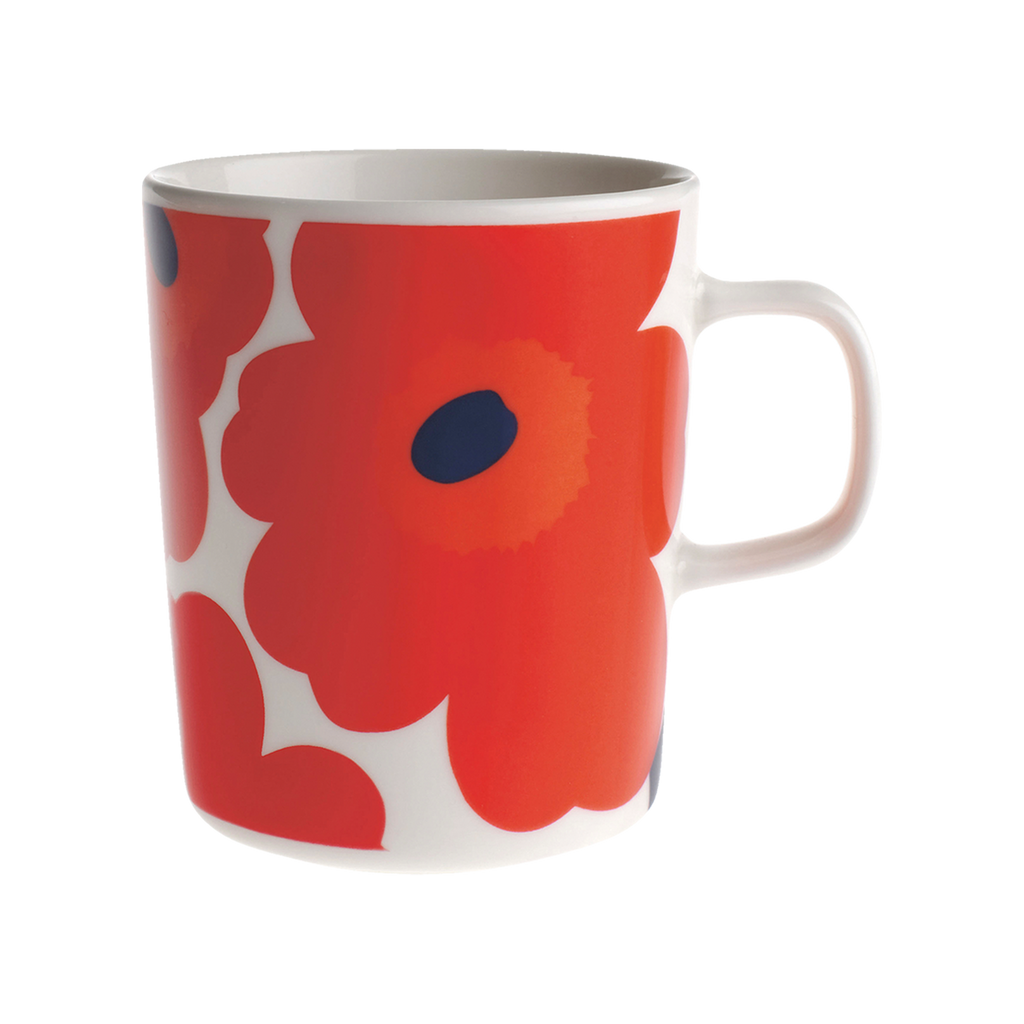 "Marimekko Unikko Mug, white/red"
