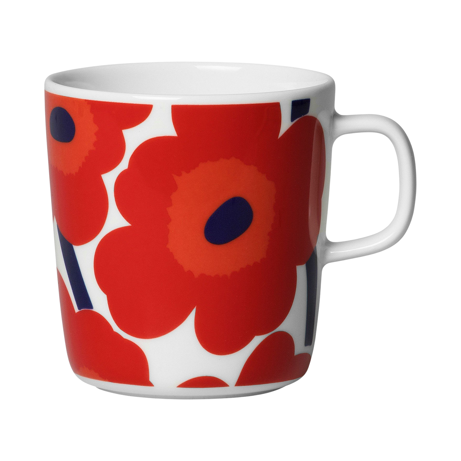 "Marimekko Unikko Large Mug, white/red"